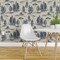 Pre-Pasted Wallpaper 2FT Wide Alien Novelty Toile Blue Funny Space Woods Outdoors Custom Pre-pasted Wallpaper by Spoonflower